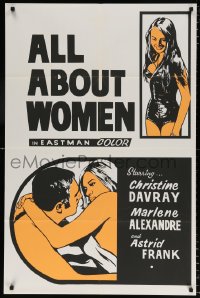 8f032 ALL ABOUT WOMEN Canadian 1sh 1971 Claude Pierson's A propos de la femme, sexy art!