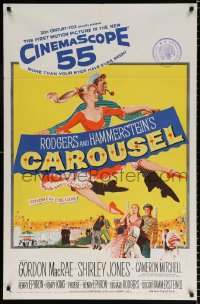 8f172 CAROUSEL 1sh 1956 Shirley Jones, Gordon MacRae, Rodgers & Hammerstein musical!