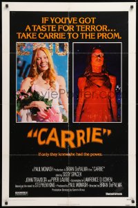 8f174 CARRIE 1sh 1976 Stephen King, Sissy Spacek before and after her bloodbath at the prom!