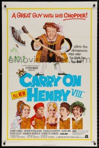 8f179 CARRY ON HENRY VIII 1sh 1972 English Sidney James is a great guy with his chopper!