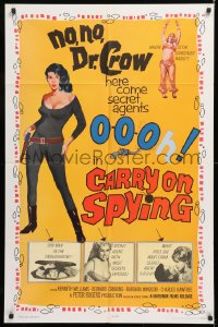 8f182 CARRY ON SPYING 1sh 1964 sexy English spy spoof, the most secrets exposed!