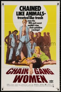 8f190 CHAIN GANG WOMEN 1sh 1971 Michael Stearns, Robert Lott, Barbara Mills, chained like animals!