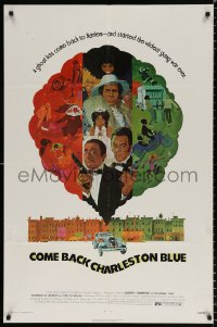 8f224 COME BACK CHARLESTON BLUE 1sh 1972 Godfrey Cambridge, cool art, ghost starts a gang war!