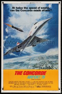 8f232 CONCORDE: AIRPORT '79 style B 1sh 1979 cool art of the fastest airplane attacked by missile!
