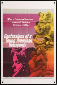 8f234 CONFESSIONS OF A YOUNG AMERICAN HOUSEWIFE 1sh 1978 sexy images of couple making love!