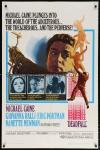8f284 DEADFALL 1sh 1968 Michael Caine, Giovanna Ralli, directed by Bryan Forbes!