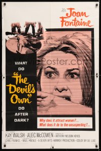 8f302 DEVIL'S OWN 1sh 1967 Hammer, Joan Fontaine, what does it do to the unsuspecting?