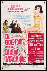 8f325 DR. GOLDFOOT & THE BIKINI MACHINE 1sh 1965 Vincent Price, sexy babes with kiss & kill buttons!