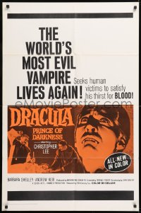 8f328 DRACULA PRINCE OF DARKNESS 1sh 1966 great image of vampire Christopher Lee!