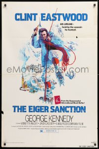 8f339 EIGER SANCTION 1sh 1975 Clint Eastwood's lifeline was held by the assassin he hunted!