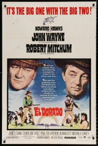 8f340 EL DORADO 1sh 1967 John Wayne, Robert Mitchum, Howard Hawks, big one with the big two!