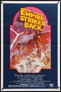 8f349 EMPIRE STRIKES BACK NSS style 1sh R1982 George Lucas sci-fi classic, cool artwork by Tom Jung!