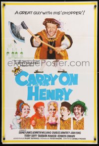 8f180 CARRY ON HENRY VIII English 1sh 1971 wacky historic comedy, art by Pulford & Fratini!