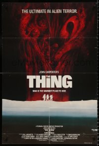 8f913 THING English 1sh 1982 John Carpenter, cool sci-fi horror art, the ultimate in alien terror!