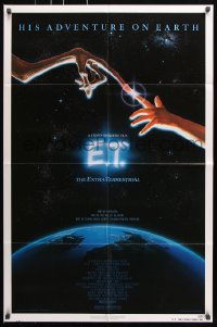 8f336 E.T. THE EXTRA TERRESTRIAL NSS style 1sh 1982 Steven Spielberg classic, John Alvin art!