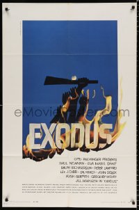 8f364 EXODUS 1sh 1961 Otto Preminger, great artwork of arms reaching for rifle by Saul Bass!