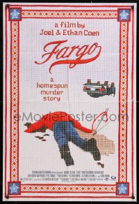 8f374 FARGO DS 1sh 1996 a homespun murder story from Coen Brothers, Dormand, needlepoint design!