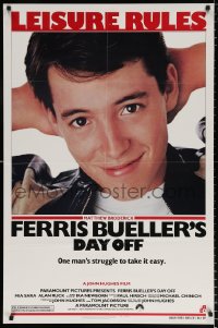 8f377 FERRIS BUELLER'S DAY OFF 1sh 1986 c/u of Matthew Broderick in John Hughes teen classic!