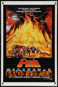 8f383 FIRE int'l 1sh 1977 cool disaster art, an inferno of flame sends you screaming for your life!