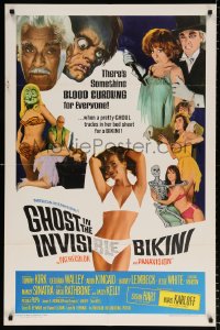 8f428 GHOST IN THE INVISIBLE BIKINI 1sh 1966 Boris Karloff + sexy girls & wacky horror images!