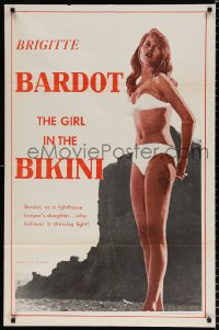 8f436 GIRL IN THE BIKINI 1sh 1958 sexy full-length Brigitte Bardot in skimpy swimsuit!