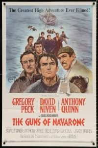 8f460 GUNS OF NAVARONE 1sh 1961 Gregory Peck, David Niven & Anthony Quinn by Howard Terpning!