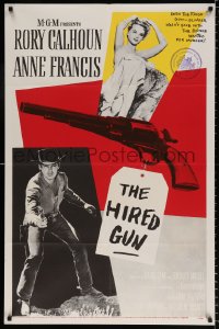 8f477 HIRED GUN 1sh 1957 full-length portrait of Rory Calhoun + super sexy Anne Francis!