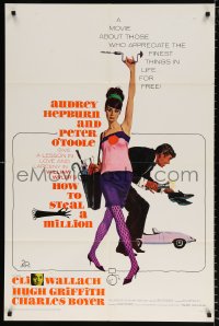 8f494 HOW TO STEAL A MILLION 1sh 1966 Robert McGinnis art of sexy Audrey Hepburn & Peter O'Toole!