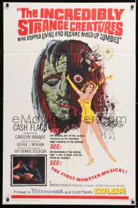 8f510 INCREDIBLY STRANGE CREATURES 1sh 1963 Teenage Psycho Meets Bloody Mary!