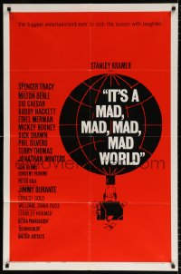 8f527 IT'S A MAD, MAD, MAD, MAD WORLD style B 1sh 1964 best different Saul Bass-like balloon art!