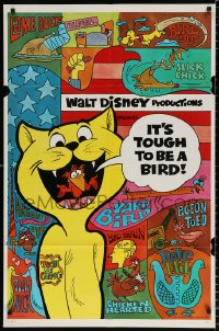 8f529 IT'S TOUGH TO BE A BIRD 1sh 1970 groovy Disney cartoon, great wacky bird images!
