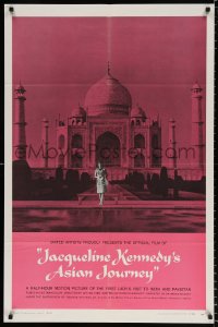 8f533 JACQUELINE KENNEDY'S ASIAN JOURNEY 1sh 1962 great image of Jackie in front of Taj Mahal!