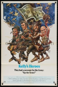 8f551 KELLY'S HEROES 1sh 1970 Jack Davis Spirit of '76 art, Eastwood, Savalas, Sutherland, Rickles!