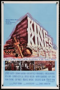 8f562 KING OF KINGS style B 1sh 1961 Nicholas Ray Biblical epic, Jeffrey Hunter as Jesus!