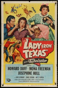 8f571 LADY FROM TEXAS 1sh 1951 Howard Duff, Mona Freeman, Josephine Hull