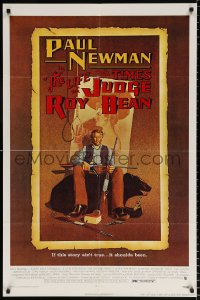 8f597 LIFE & TIMES OF JUDGE ROY BEAN 1sh 1972 John Huston, art of Paul Newman by Richard Amsel!