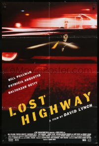 8f607 LOST HIGHWAY int'l 1sh 1997 David Lynch, split image of Bill Pullman & Patricia Arquette!