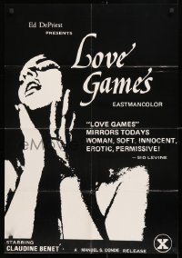 8f610 LOVE GAMES 2-sided 22x32 1sh 1976 sexy images, wacky completely different cast on back!