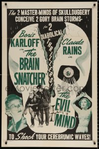 8f632 MAN WHO LIVED AGAIN/CLAIRVOYANT 1sh 1950s Karloff and Rains shock your cerebrumic waves!
