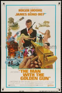 8f634 MAN WITH THE GOLDEN GUN West Hemi 1sh 1974 Roger Moore as James Bond by Robert McGinnis!