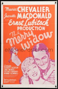 8f647 MERRY WIDOW 1sh R1962 Maurice Chevalier, Jeanette MacDonald, Ernst Lubitsch!