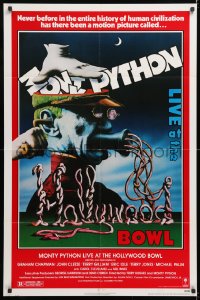 8f659 MONTY PYTHON LIVE AT THE HOLLYWOOD BOWL 1sh 1982 great wacky meat grinder image!