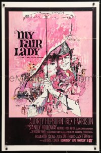 8f669 MY FAIR LADY 1sh 1964 classic Bob Peak art of Audrey Hepburn & Rex Harrison!