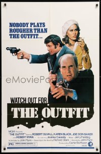 8f704 OUTFIT revised 1sh 1973 nobody plays rougher than Robert Duvall, Joe Don Baker & Karen Black!