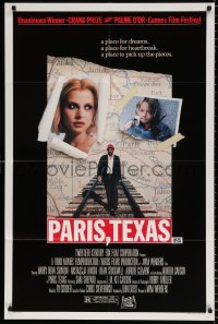 8f712 PARIS, TEXAS 1sh 1984 Wim Wenders, image of Nastassja Kinski, Harry Dean Stanton!