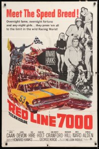 8f766 RED LINE 7000 1sh 1965 Howard Hawks, James Caan, car racing artwork, meet the speed breed!