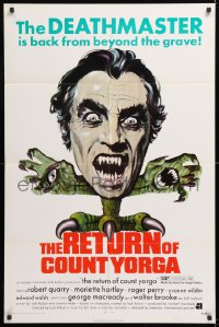 8f768 RETURN OF COUNT YORGA 1sh 1971 Robert Quarry, AIP vampires, wild monster art!