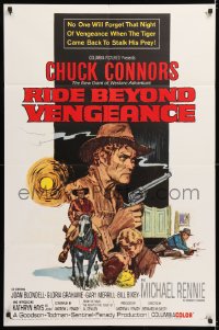 8f774 RIDE BEYOND VENGEANCE 1sh 1966 Chuck Connors, the new giant of western adventure!