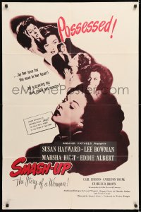 8f832 SMASH-UP 1sh R1955 Susan Hayward is possessed by her love for the man in her heart!