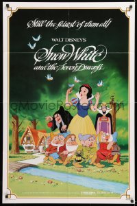 8f833 SNOW WHITE & THE SEVEN DWARFS 1sh R1983 Walt Disney animated cartoon fantasy classic!